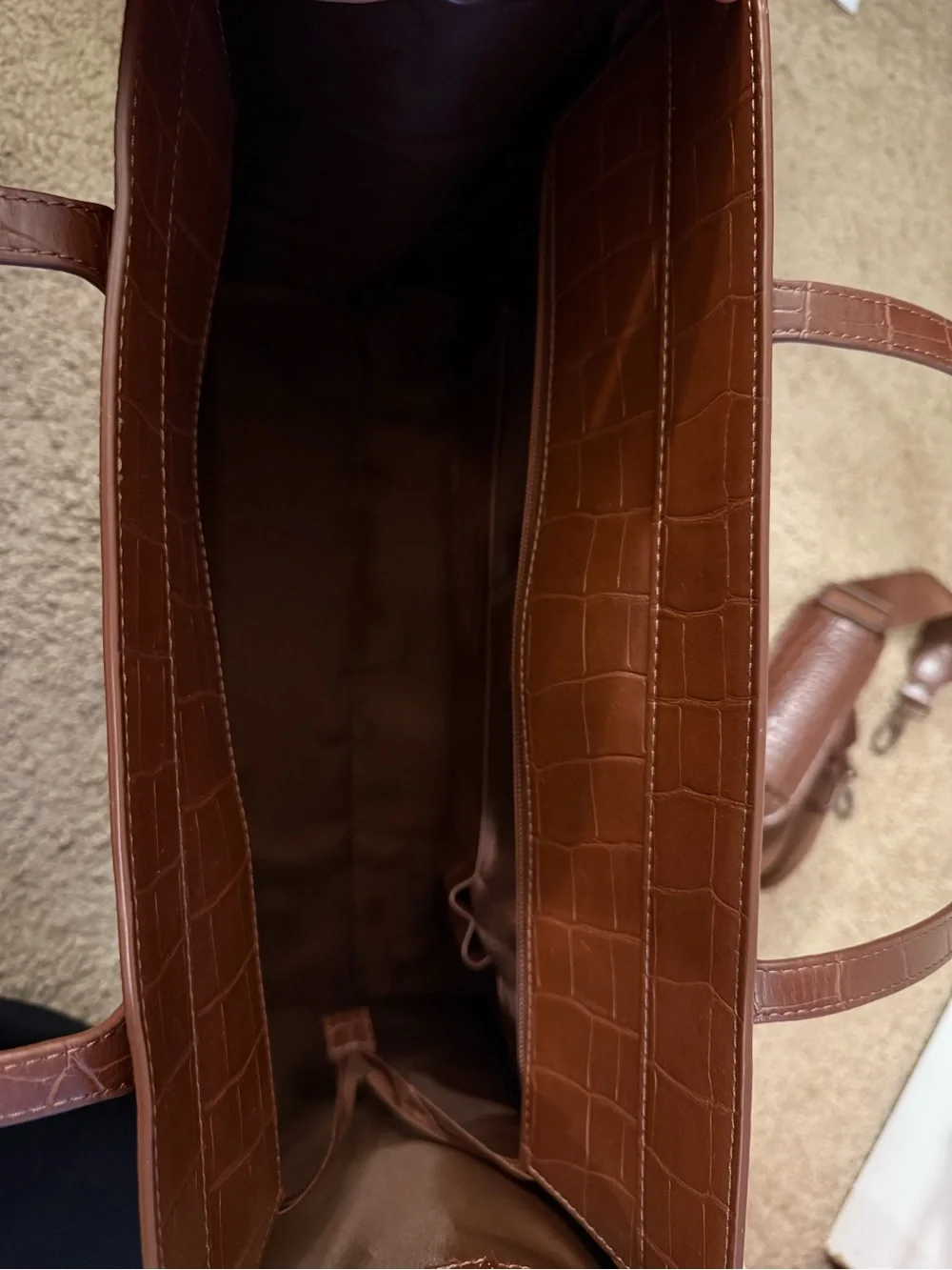 BEIS Maple Croc-Embossed Work Tote
